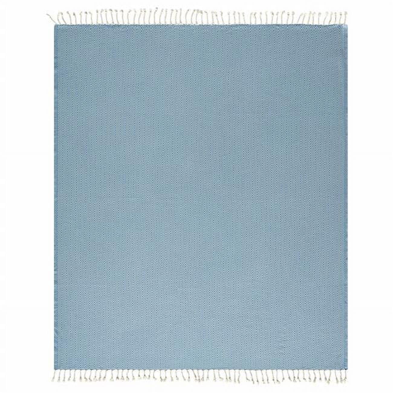 Blue & White Woven Cotton Geometric T...