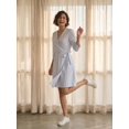 thumbnail image 1 of Blue White Wrap Dress, 1 of 5