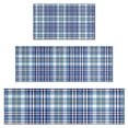 thumbnail image 1 of Blue White and Yellow Checkered Pattern Kitchen Rugs Sets Of 3,Kitchen Runner Rugs Non Skid Washable,Decorative Kitchen Floor Mats for Kitchen,Sink,Laundry,17"x30"+ 17"x47" + 17"x59", 1 of 6