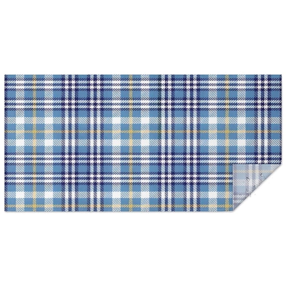 Blue White and Yellow Checkered Pattern Rectangle Tablecloth 60"x120",Waterproof Polyester Rectangle Table Cloth, Wipeable Spillproof Polyester Tablecloth for Dining, Camping, Indoor and Outdoor
