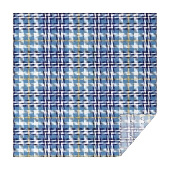 Blue White and Yellow Checkered Pattern Square Tablecloth,Waterproof Square Table Cover,Wipeable Spillproof Washable Table Cover for Home Kitchen Party Decor 60"x60"(152x152cm)