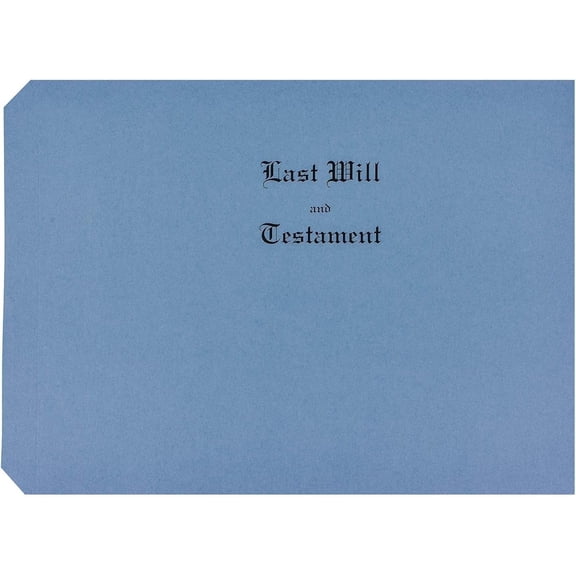 Blue Will Cover - Heavy Card Stock Scored for Tri-Folding Letter Size Wills - Made in The USA