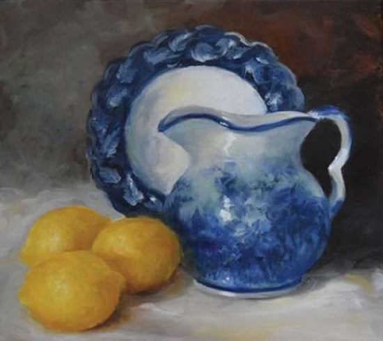 Blue Willow Canvas Art - Cheri Wollenberg (24 x 24)