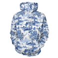 thumbnail image 1 of Blue Willow Ceramic Background Texture 3D Print Hoodie Men Women Autumn Thin Pullover Sweatshirt Vintage Streetwear Tops, 1 of 6