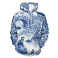 thumbnail image 1 of Blue Willow Ceramic Background Texture Men's Women Vintage 3D Hooded Sweatshirt - All-Season Loose Fit Streetwear, 1 of 6
