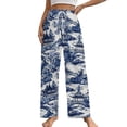 thumbnail image 1 of Blue Willow Ceramic Background Texture Pajama Pants Breathable with Pockets Pajamas For Lady Vintage Sleeping Pants Bedroom Homewear, 1 of 6