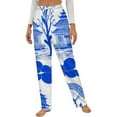 thumbnail image 1 of Blue Willow Chinoiserie Blue And White Winter Female Pants Flannel High Waist Women Pants Lady Warm Straight Leg Plush Trousers, 1 of 7