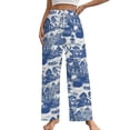 thumbnail image 1 of Blue Willow Chinoiserie Blue And White Porcelain Inspiration Pajama Pants Comfortable Elastic Waist Pajamas Fashion Sleepwear Bottoms Plus Size Homewear, 1 of 6