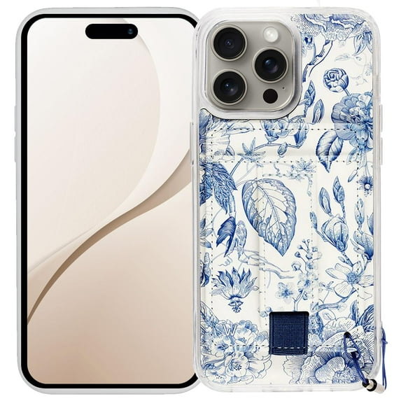 Walli Cases for iPhone 15 Pro Case Aesthetic Magnetic Wallet Phone Case Card Holder, Holds up to 2 Cards - Cute, Trendy Phone Cover for Women fits iPhone 15 Pro, with Kickstand & Finger Strap