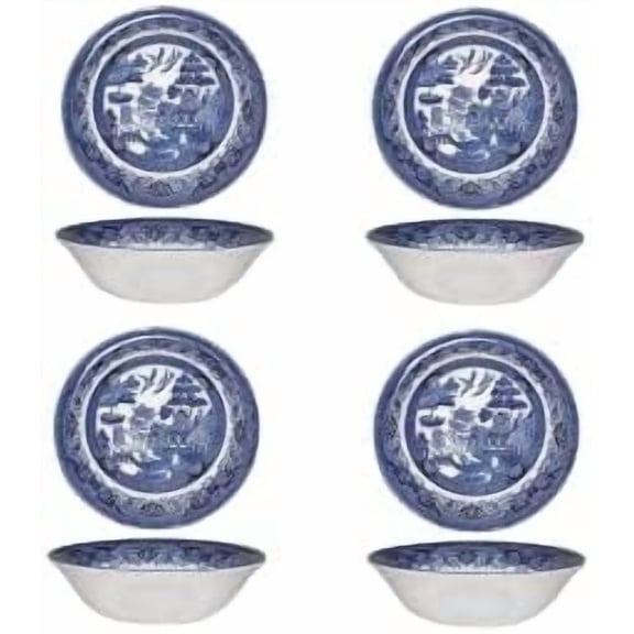 Blue Willow Oatmeal Bowl 6", Set Of 4, Made In England