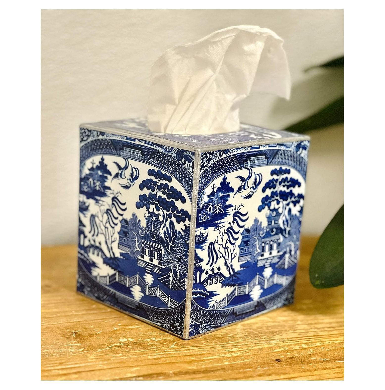 Blue Willow Tissue Box Cover