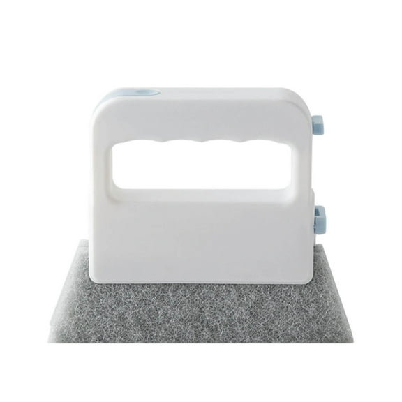 Blue Window Track Cleaner Cleaning Brush For Slots Window Rail Door Hollow Gap Cleaning Tool With Scouring Pad Washable Handle For Home Kitchen Bathroom Plastic Material Blue Color