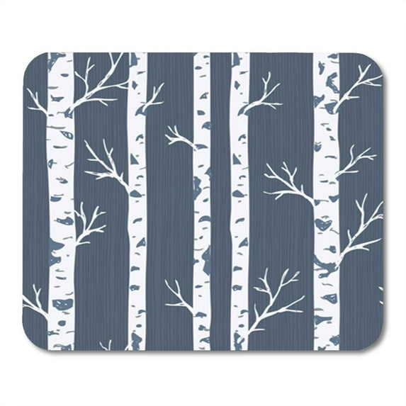 Blue Winter Birch Tree Pattern Forest Bark Christmas Branch Abstract Mousepad Mouse Pad Mouse Mat 9x10 inch