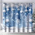 Blue Winter Landscape Snowflake Shower Curtain for New Year's Day
