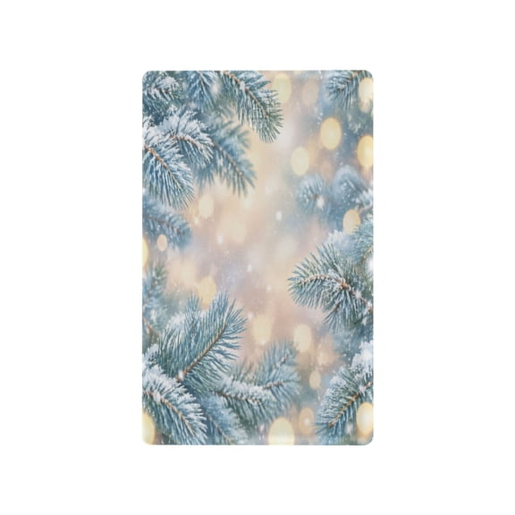Blue Winter Snowy Pine Decorative Wall Plate, Flame Retardant PC Plastic Light Switch & Outlet Cover with Mounting Screws Fits Blank Unused Outlet