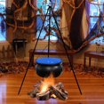 thumbnail image 1 of Blue Witch Brew Kettle Halloween Decor - 30.7" Metal Tripod with LED Lighted Cauldron for Outdoor Porch, Haunted Garden Party Centerpiece Decorations, 1 of 3