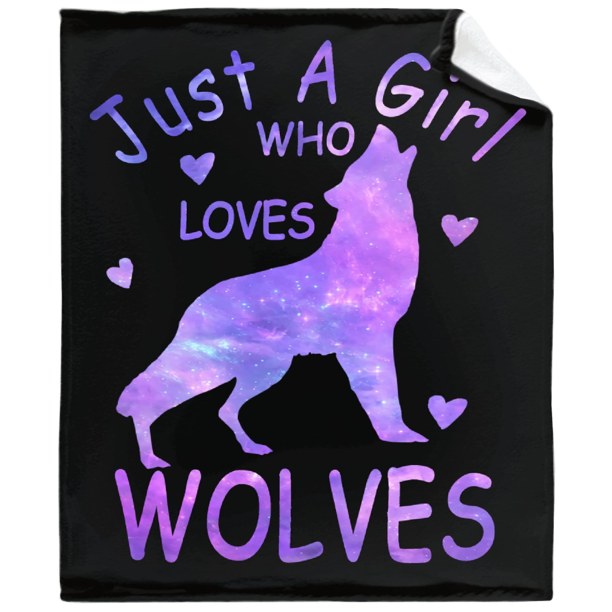 Blue Wolf Fleece Throw Blanket Winter Wolves Blanket Lightweight Soft