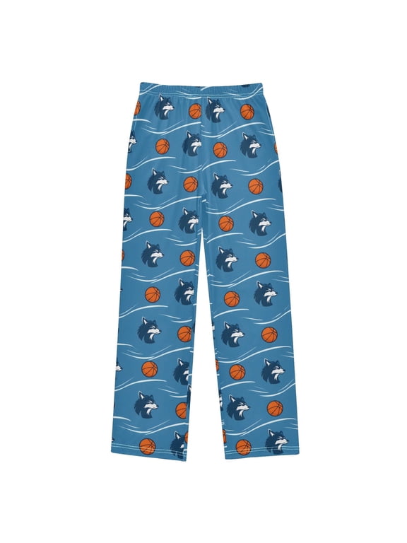 Blue Wolf Pajama Pants Soft and Lightweight Elastic Waistband Pajama Pants
