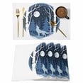 thumbnail image 1 of Blue Wolf Placemats Set of 8 Christmas Tree Forest Scissors Moon Night Place Mats Indoor Wipeable Table Mats Washable Cloth Dining Table Placemats for Kitchen Holiday Party Home Decor 13x19 Inch, 1 of 9