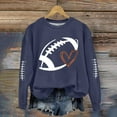 thumbnail image 1 of Blue Women Oversized Sweatshirts Funny Football Shirts for Women Football Mom Sweatshirt Women's Crewneck Sweatshirt Fall Trendy Outfits, 1 of 4