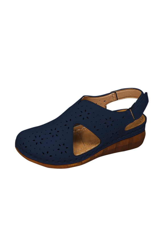 Blue Women'S Slip On Casual Wedge Shoes Featuring Gentle Heel Lift Breathable Upper Material For Summer