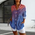thumbnail image 1 of Blue Women Shirts, Womens Long Sleeve Boho Shirts V Neck Vintage Floral Tops Ladies Blouses Casual Graphic Shirt 2025 Spring,Women Shirts M, 1 of 4