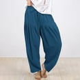 thumbnail image 1 of Blue Women Wide Leg Pants, Pleated Trousers For Women, Womens Pants, Pants For Women, Trousers Pants For Women, Women's Solid Color Daily Commuting Fashion Casual Radish Pants, 1 of 5