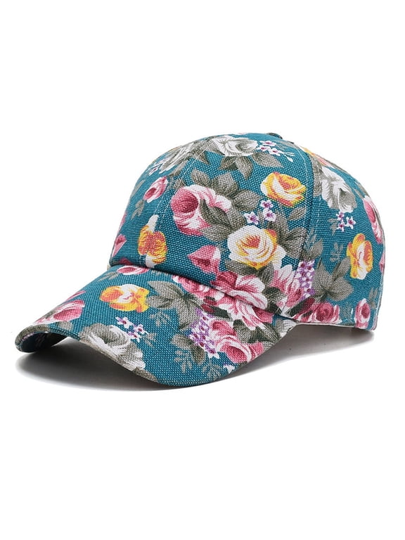 Blue Women's Baseball Caps, Peony Color Baseball Cap Casual Trend Duck Cap Outdoor Sun Hat,Women's Accessories Baseball Caps
