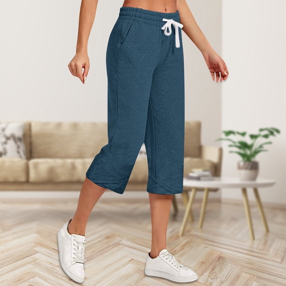 Blue Women's Casual Pants, Women'S Pajamas Autumn And Winter Long Sleeve Pajama Pants Home Suit Can Be Worn Outside,Women's Casual Pants M
