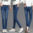 thumbnail image 1 of Blue Women's Plus Size Pants, Fashion Women Loose High Waist Casual Jeans Elastic Waist Pencil Pants Plus Size,Women's Plus Size Pants 30, 1 of 8