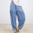 thumbnail image 1 of Blue Womens Pants, Pants For Women, Trousers Pants For Women, Casual Pants For Women, Trousers Women, Wide Leg Dress Pants For Women, Women's Solid Color Daily Commuting Fashion Casual Radish Pants, 1 of 5