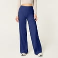 thumbnail image 1 of Blue Womens Pants Wide Leg Yoga Pants For Tummy High Waisted Stretch Workout Pants Loose Fit Athletic Flare Sweatpants Casual Pants Women, 1 of 6
