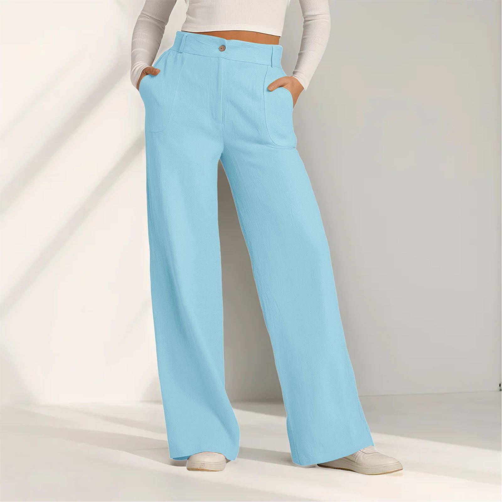 Women's Plain Pant,Blue main image 0