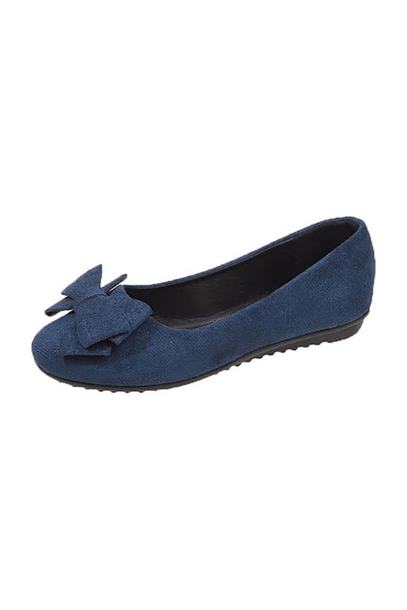 Blue Womens Spring Style Large Size Lightweight Soft-Soled Bowknot Comfortable Shoes For Leisure Casual