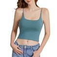 thumbnail image 1 of Blue Womens Summer Shirts, Cotton Womens Tank Tops Pack, Women Undershirt, Women's Solid Color With Chest Pad Bra One Tank Top Sling, 1 of 8