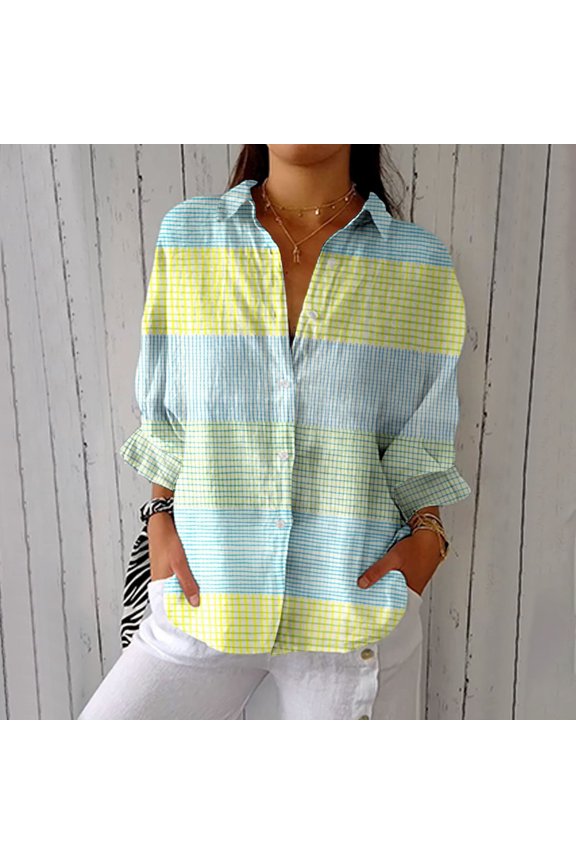 Blue Womens Summer Tops Women's Retro Art Floral Print Shirt Art Print Casual V Neck Shirt Going Out Tops for Women