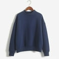 thumbnail image 1 of Blue Womens Sweaters Color Women Turtleneck Sweatshirt Sleeve O Neck Plus Solid Velvet Long Women's Coat Fall Outfits for Women 2025, 1 of 6