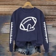 thumbnail image 1 of Blue Womens Sweatshirt Women's Rugby Printed Pullover Round Neck Casual Hoodie Fall Clothes for Women, 1 of 4