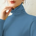thumbnail image 1 of Blue Womens Tops Autumn and Winter New Internal Turtleneck Sweater Women Pile Pile Collar Elastic Bottom Shirt Slim Slim European and American Knitted Top Shirts for Women, 1 of 4