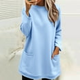 thumbnail image 1 of Blue Womens Tops Sweatshirts for Women Comfort Hoodie for Anxiety Long Sleeve Winter Shirts Round Neck Casual Warm Cute Long Tops Fall Outfits for Women 2025, 1 of 5