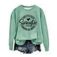 thumbnail image 1 of Blue Womens Tops Women's English Printed Your Little Of Sarcastic Sunshine Has Arrived Round Neck Simple Retro Hoodless Sweatshirt Fall Outfits for Women 2025, 1 of 6