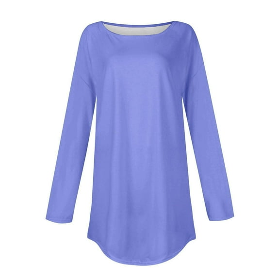 Blue Womens Tops Womens Blouses Dressy Casual Fall Hippie Tshirts Shirts Long Sleeve Cute Tops Floral Tunics Tops Crew Neck Sweatshirts Shirts for Women