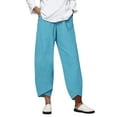 thumbnail image 1 of Blue Womens Workout Bottoms Cotton Daily Wearing Casual Pants Women, 1 of 5