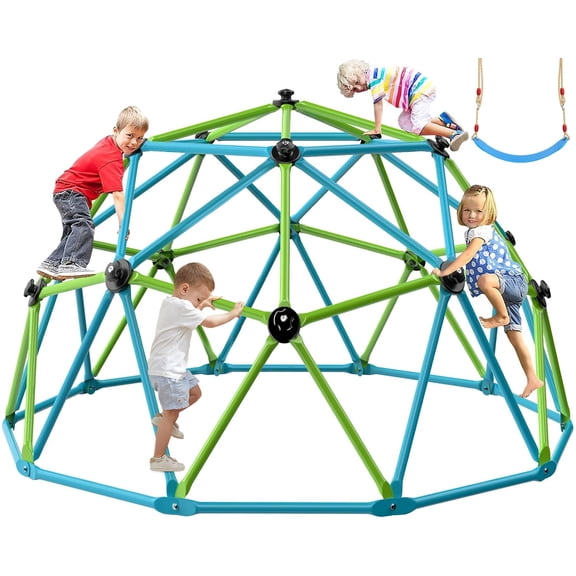 Blue Wood 10-Foot Outdoor Climbing Dome - Durable Kids Play Structure for Backyard Adventure
