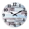 thumbnail image 1 of Blue Wood Clock for Living Room Farmhouse Wall Clocks Battery Operated 12 Inch Analog Rustic Wall Clock Silent (MDF No Solid Wood), 1 of 4