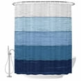 thumbnail image 1 of Blue Wood Grain Fabric Shower Curtain Rustic Ombre Wooden Stripes Washable Shower Curtains for Bathroom, Waterproof Bath Curtain with Hooks Home Decor 72x84in, 1 of 8