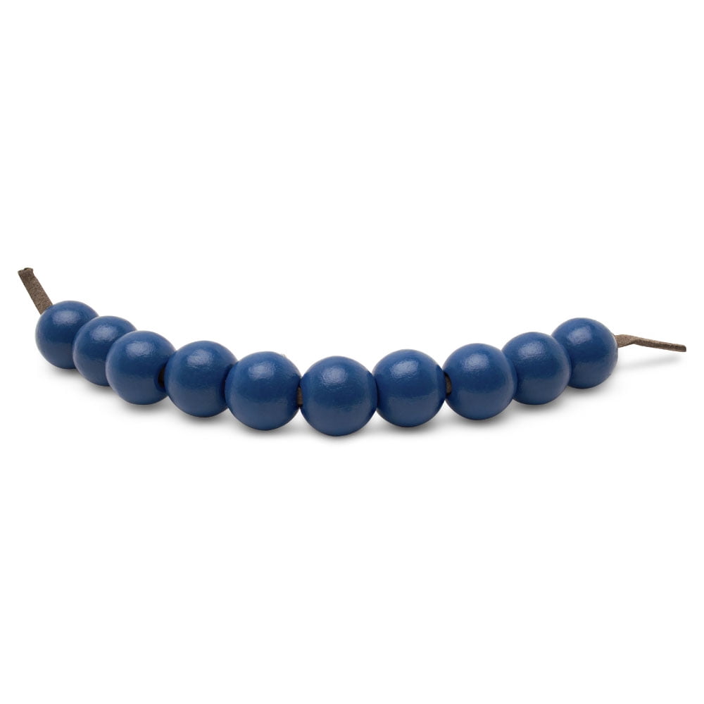Blue Wooden Beads Round, 1/2 Inch, 3mm Hole, Pack of 100 Small Colored Beads for Crafts, Jewelry, Garlands, Spacers, and Macrame, by Woodpeckers