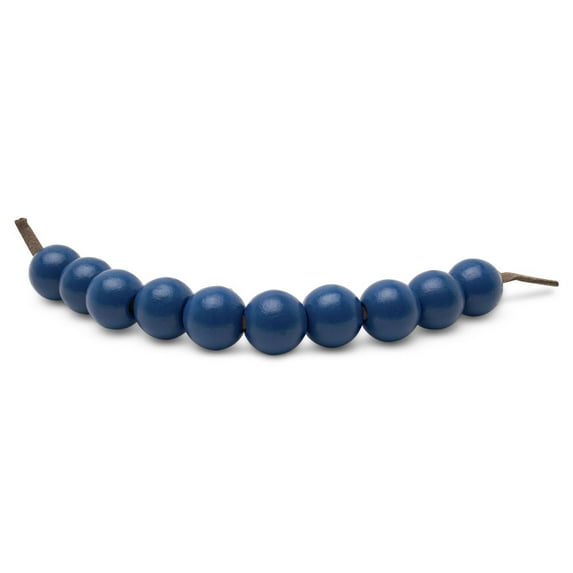 Blue Wooden Beads Round, 1/2 Inch, 3mm Hole, Pack of 50 Small Colored Beads for Crafts, Jewelry, Garlands, Spacers, and Macrame, by Woodpeckers