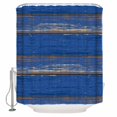 thumbnail image 1 of Blue Wooden Grain Bathroom Shower Curtains with 12 Hooks Polyester Waterproof Shower Curtain for Stalls and Bathtubs Farmhouse Mottled Planks Country Decorative Bathroom Privacy Curtain 36x72 Inches, 1 of 9