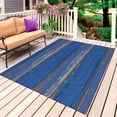 thumbnail image 1 of Blue Wooden Grain Outdoor Rug for Patio/Deck/Porch, Non-Slip Large Area Rug 5 x 8 Ft, Farmhouse Mottled Planks Country Indoor Outdoor Rugs Washable Area Rugs, Reversible Camping Rug Carpet Runner, 1 of 8